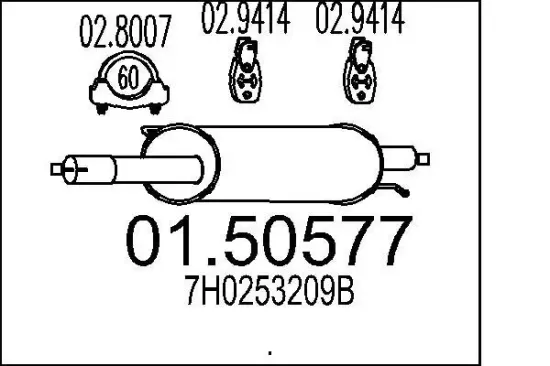 Mittelschalldämpfer MTS 01.50577 Bild Mittelschalldämpfer MTS 01.50577