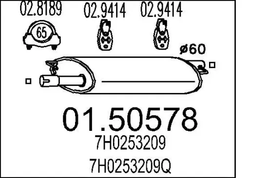 Mittelschalldämpfer MTS 01.50578 Bild Mittelschalldämpfer MTS 01.50578