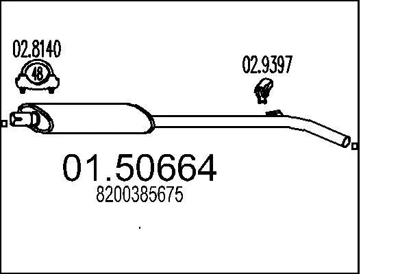 Mittelschalldämpfer MTS 01.50664