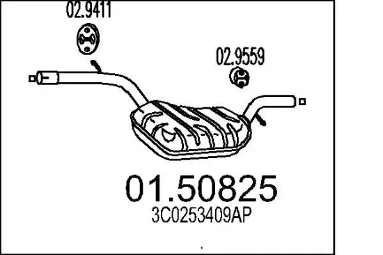 Mittelschalldämpfer MTS 01.50825 Bild Mittelschalldämpfer MTS 01.50825
