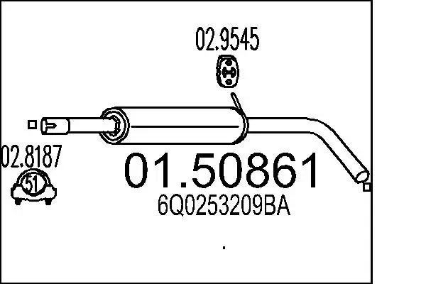 Mittelschalldämpfer MTS 01.50861