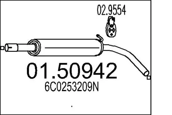 Mittelschalldämpfer MTS 01.50942 Bild Mittelschalldämpfer MTS 01.50942