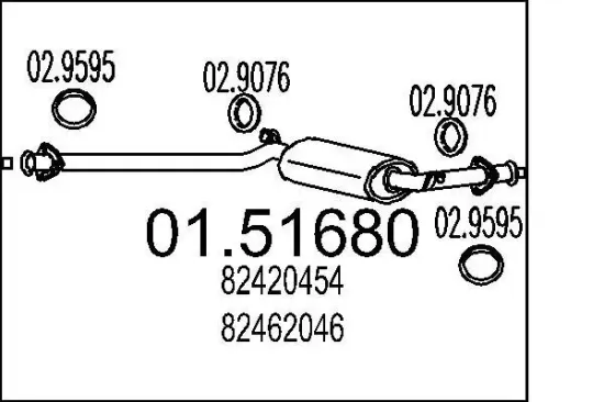 Mittelschalldämpfer MTS 01.51680 Bild Mittelschalldämpfer MTS 01.51680