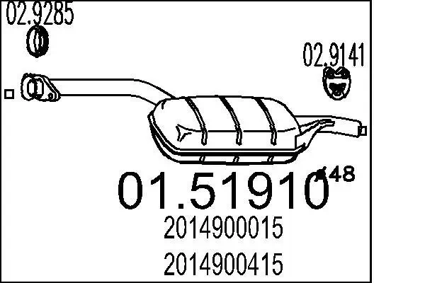 Mittelschalldämpfer MTS 01.51910
