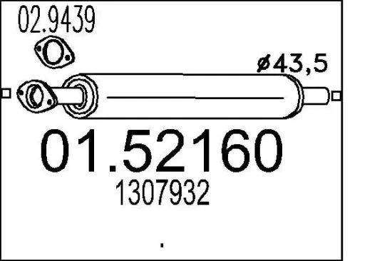 Mittelschalldämpfer MTS 01.52160 Bild Mittelschalldämpfer MTS 01.52160