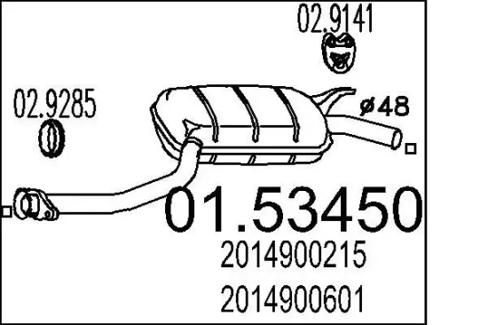 Mittelschalldämpfer MTS 01.53450 Bild Mittelschalldämpfer MTS 01.53450