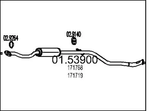 Mittelschalldämpfer MTS 01.53900 Bild Mittelschalldämpfer MTS 01.53900