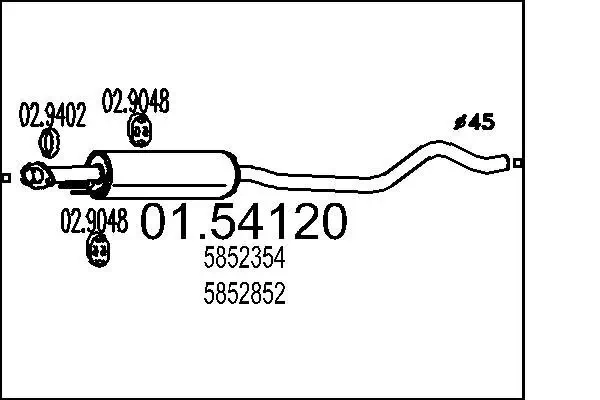 Mittelschalldämpfer MTS 01.54120