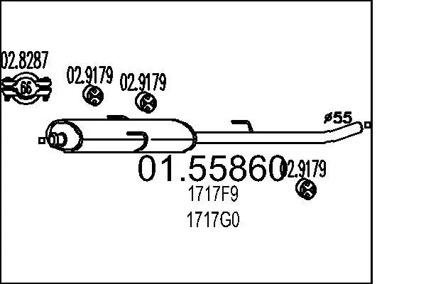 Mittelschalldämpfer MTS 01.55860