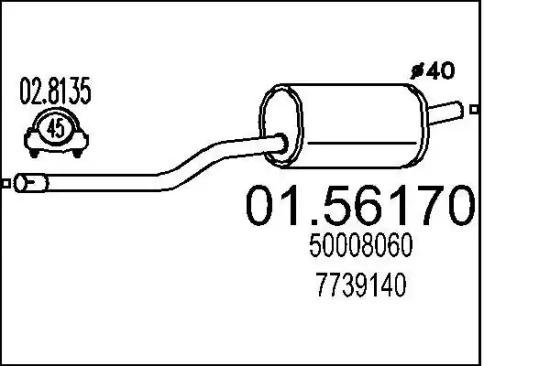 Mittelschalldämpfer MTS 01.56170 Bild Mittelschalldämpfer MTS 01.56170