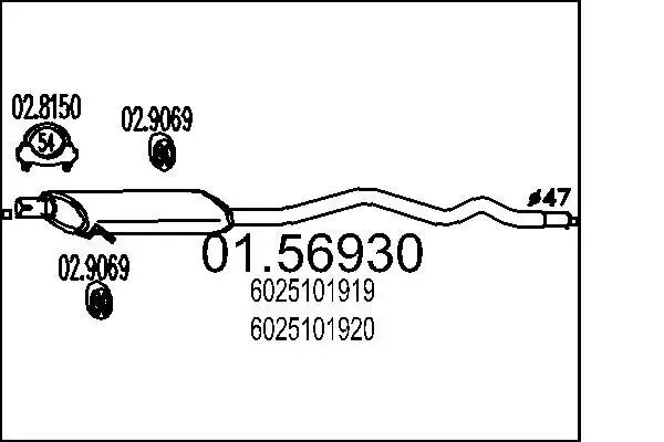 Mittelschalldämpfer MTS 01.56930