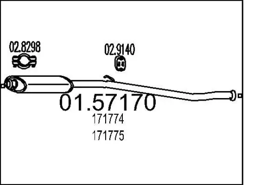 Mittelschalldämpfer MTS 01.57170 Bild Mittelschalldämpfer MTS 01.57170