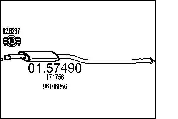 Mittelschalldämpfer MTS 01.57490