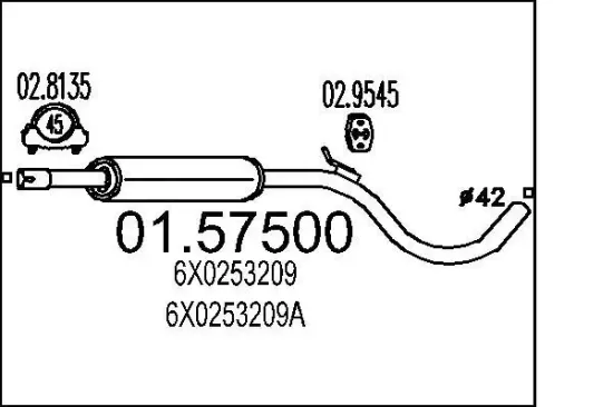 Mittelschalldämpfer MTS 01.57500 Bild Mittelschalldämpfer MTS 01.57500
