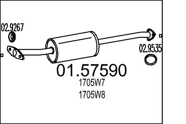 Mittelschalldämpfer MTS 01.57590