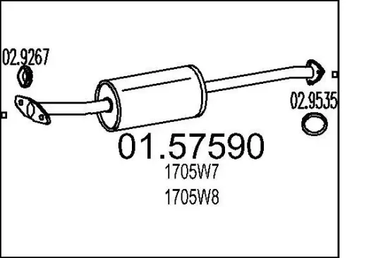 Mittelschalldämpfer MTS 01.57590 Bild Mittelschalldämpfer MTS 01.57590
