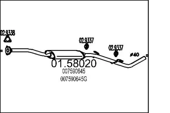 Mittelschalldämpfer MTS 01.58020 Bild Mittelschalldämpfer MTS 01.58020