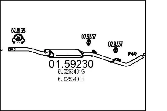 Mittelschalldämpfer MTS 01.59230 Bild Mittelschalldämpfer MTS 01.59230