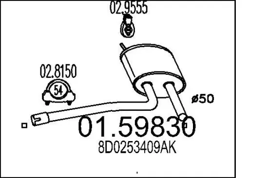Mittelschalldämpfer MTS 01.59830 Bild Mittelschalldämpfer MTS 01.59830