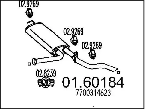 Endschalldämpfer MTS 01.60184 Bild Endschalldämpfer MTS 01.60184