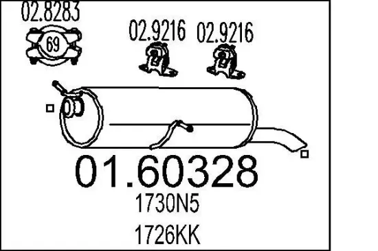 Endschalldämpfer MTS 01.60328 Bild Endschalldämpfer MTS 01.60328