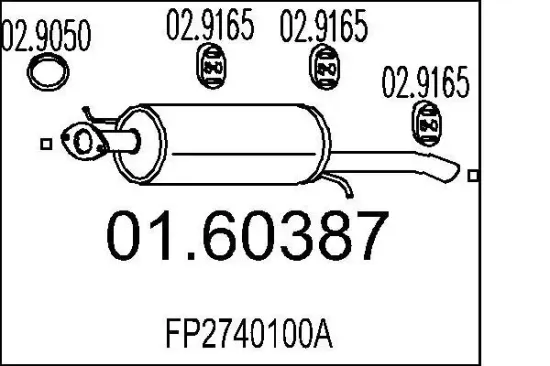 Endschalldämpfer MTS 01.60387 Bild Endschalldämpfer MTS 01.60387