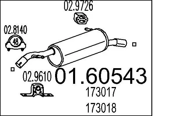 Endschalldämpfer MTS 01.60543