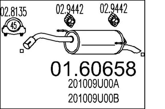 Endschalldämpfer MTS 01.60658 Bild Endschalldämpfer MTS 01.60658