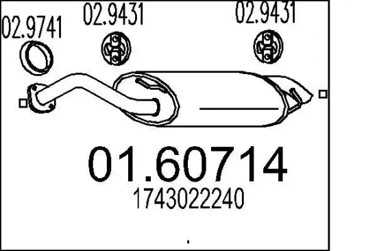 Endschalldämpfer MTS 01.60714 Bild Endschalldämpfer MTS 01.60714
