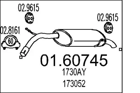 Endschalldämpfer MTS 01.60745 Bild Endschalldämpfer MTS 01.60745