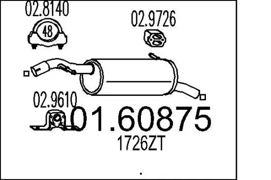 Endschalldämpfer MTS 01.60875 Bild Endschalldämpfer MTS 01.60875