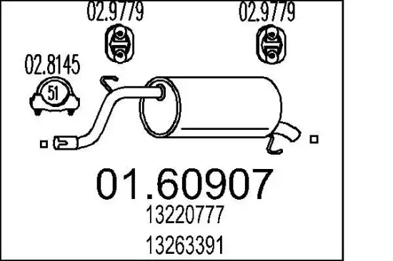 Endschalldämpfer MTS 01.60907 Bild Endschalldämpfer MTS 01.60907
