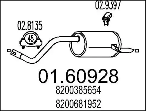 Endschalldämpfer MTS 01.60928 Bild Endschalldämpfer MTS 01.60928