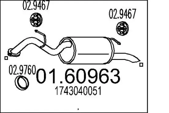 Endschalldämpfer MTS 01.60963 Bild Endschalldämpfer MTS 01.60963