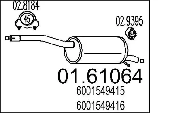 Endschalldämpfer MTS 01.61064 Bild Endschalldämpfer MTS 01.61064