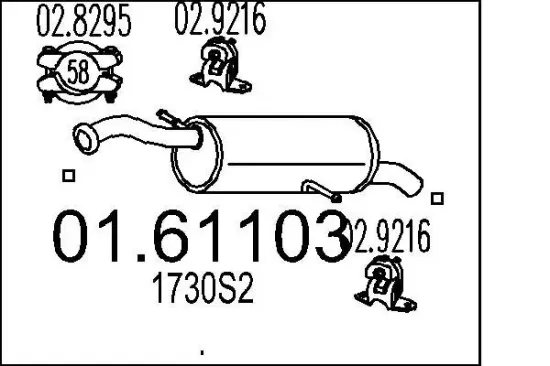 Endschalldämpfer MTS 01.61103 Bild Endschalldämpfer MTS 01.61103