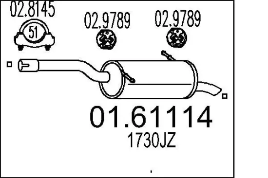 Endschalldämpfer MTS 01.61114 Bild Endschalldämpfer MTS 01.61114