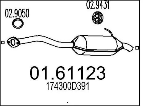 Endschalldämpfer MTS 01.61123 Bild Endschalldämpfer MTS 01.61123