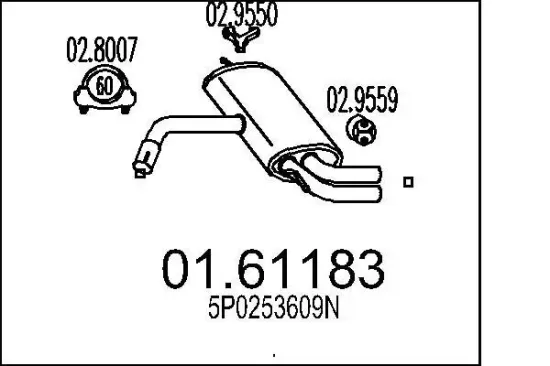 Endschalldämpfer MTS 01.61183 Bild Endschalldämpfer MTS 01.61183