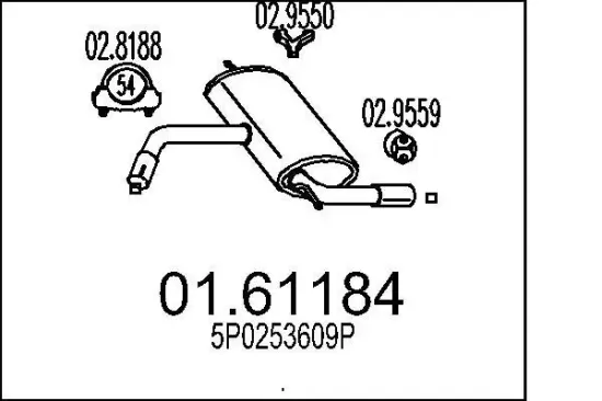 Endschalldämpfer MTS 01.61184 Bild Endschalldämpfer MTS 01.61184
