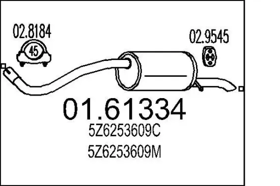 Endschalldämpfer MTS 01.61334 Bild Endschalldämpfer MTS 01.61334