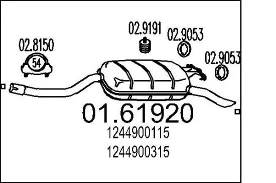 Endschalldämpfer MTS 01.61920 Bild Endschalldämpfer MTS 01.61920