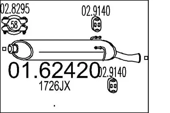 Endschalldämpfer MTS 01.62420 Bild Endschalldämpfer MTS 01.62420