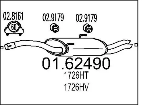 Endschalldämpfer MTS 01.62490 Bild Endschalldämpfer MTS 01.62490