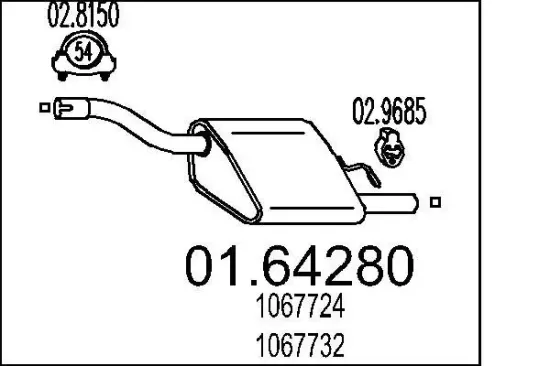 Endschalldämpfer MTS 01.64280 Bild Endschalldämpfer MTS 01.64280