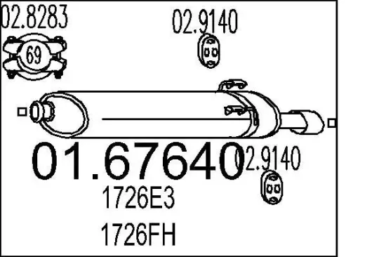 Endschalldämpfer MTS 01.67640 Bild Endschalldämpfer MTS 01.67640
