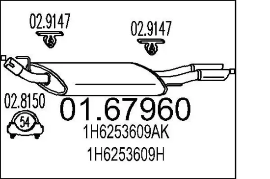Endschalldämpfer MTS 01.67960 Bild Endschalldämpfer MTS 01.67960