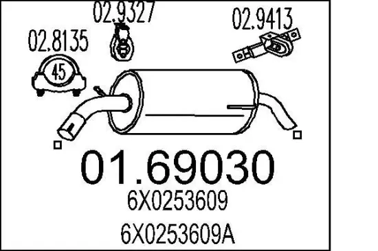 Endschalldämpfer MTS 01.69030 Bild Endschalldämpfer MTS 01.69030