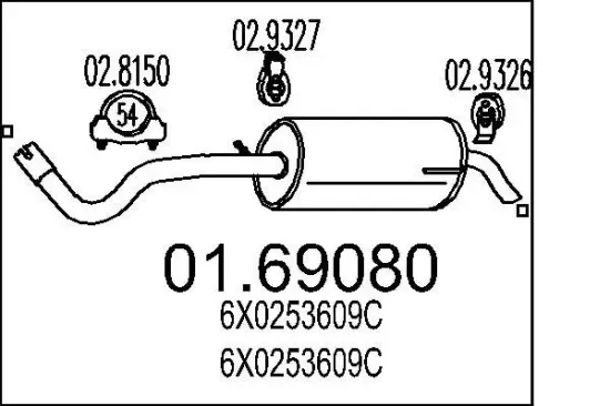 Endschalldämpfer MTS 01.69080 Bild Endschalldämpfer MTS 01.69080