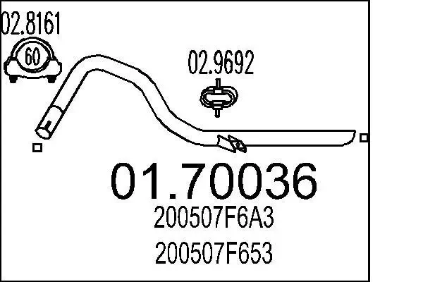 Abgasrohr hinten MTS 01.70036